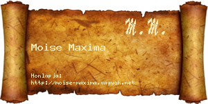 Moise Maxima névjegykártya